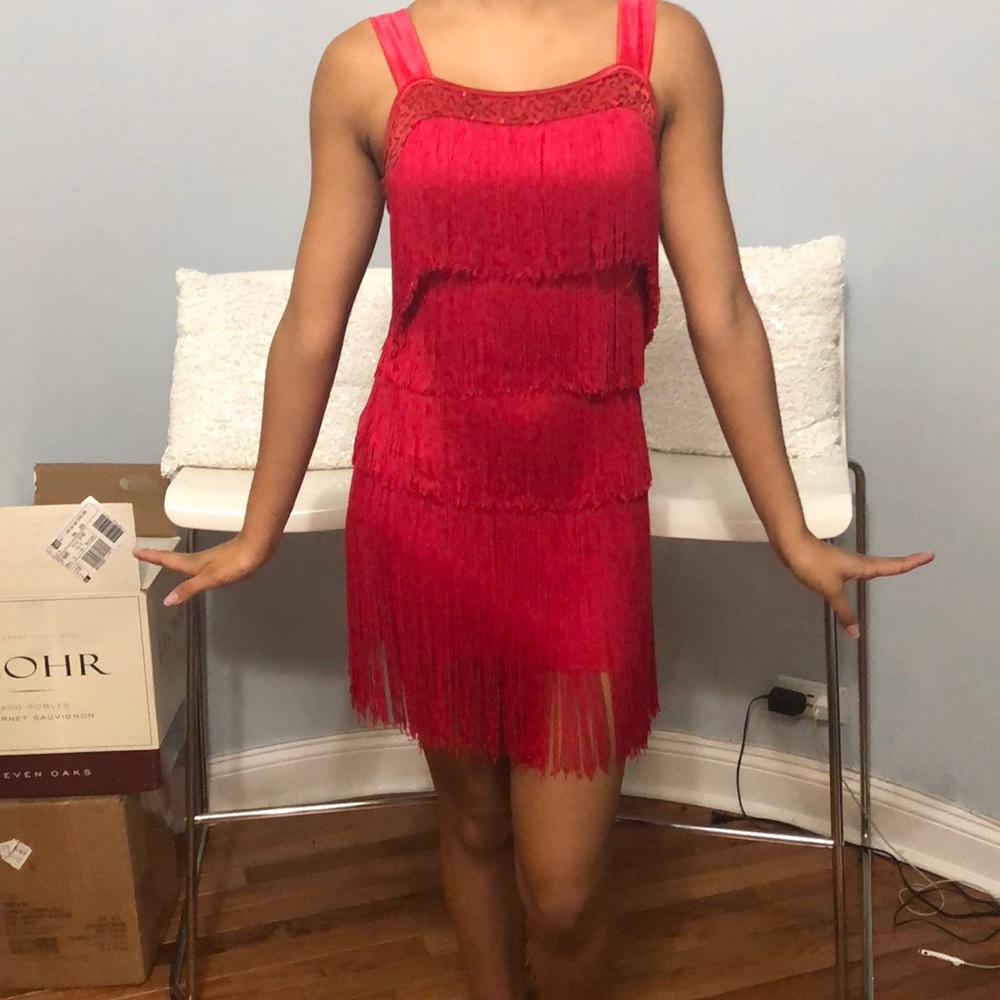 Red flapper dress